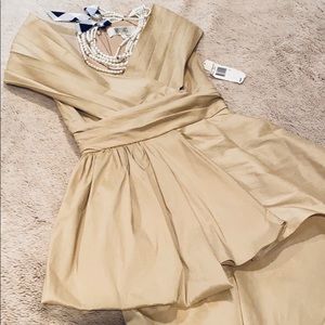 NWT Badgley Mischka Shimmery Nude Dress Size 2